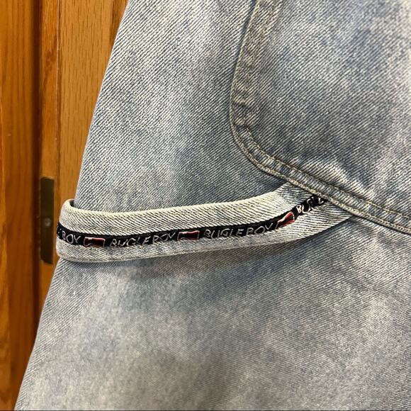 Vintage Bugle Boy Light Wash Carpenter Jean Shorts Men's Size 38 - Picture 6 of 8